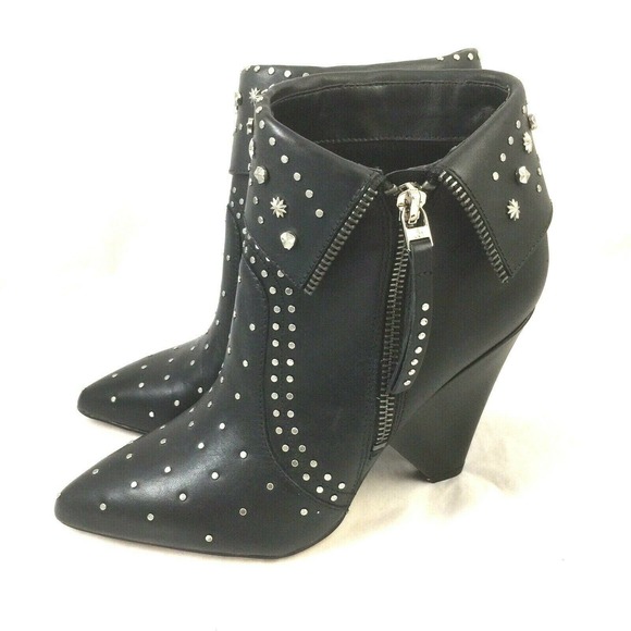 Sam Edelman Royce Studded Leather Ankle Boot Black - Picture 4 of 7